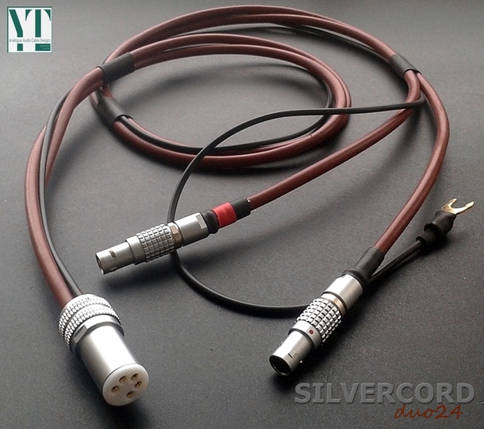 Silvercord Duo24  tonearm cable - LEMO / ODU / Fischer version 