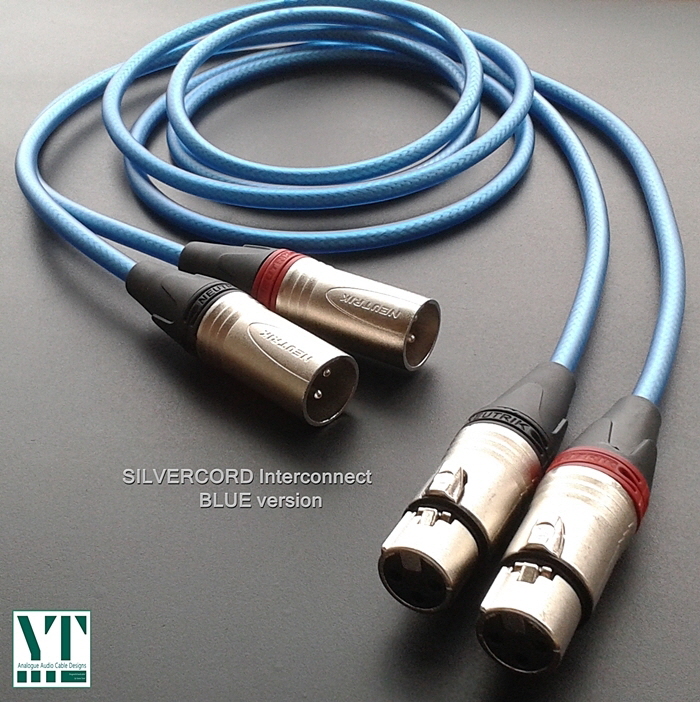 Silvercord Blue - Pure Silver Interconnect cable by Yannis Tome