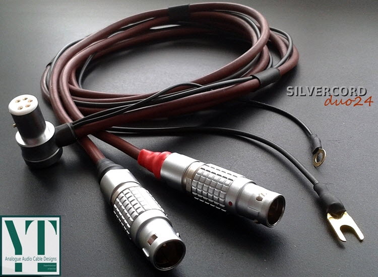 Silvercord Duo24 Tonearm cable for Gryphon preamps